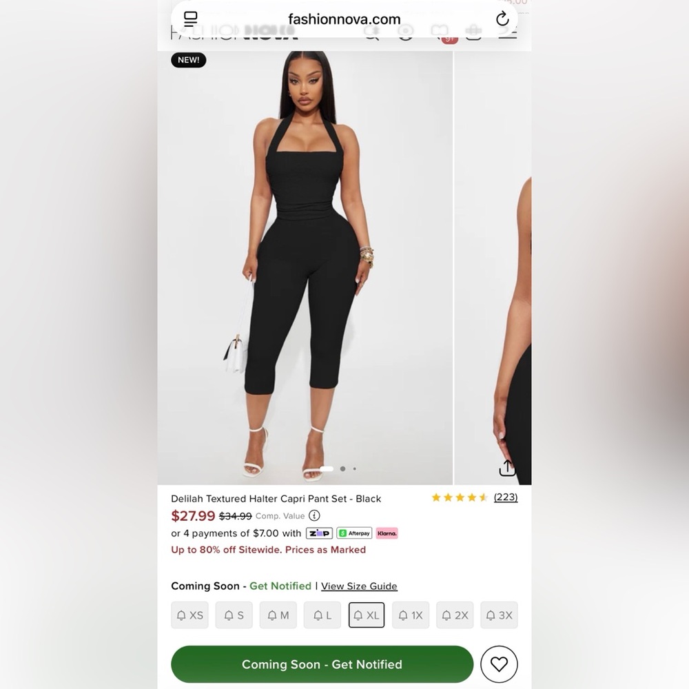 Textured Halter Capri Jumpsuit Set - Fashion Nova XL